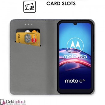 Telone atverčiamas dėklas - juodas (telefonui Motorola Moto E6I)